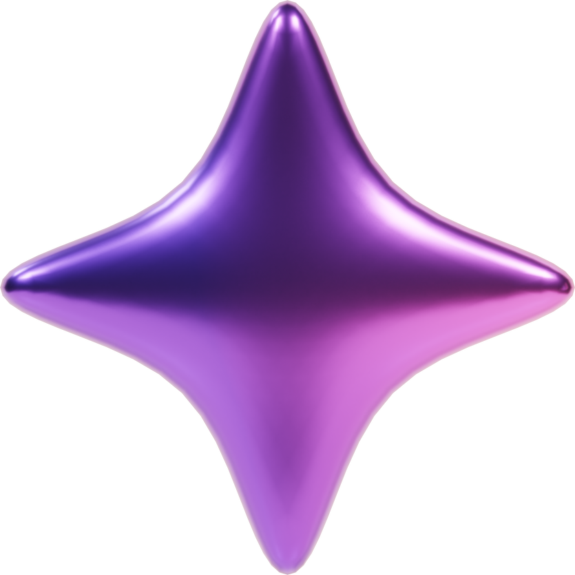 Glossy Purple 3d Star